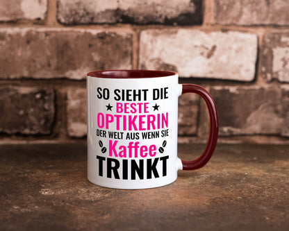 Kaffee trinkt: Optikerin | Augenoptik Geschenkidee Humor Tasse