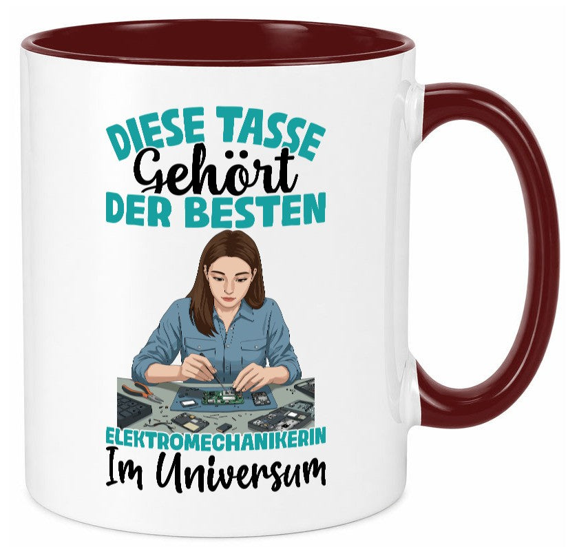 Im Universum: Elektromechanikerin | Mechanikerin lustig Humor Geschenkidee Tasse