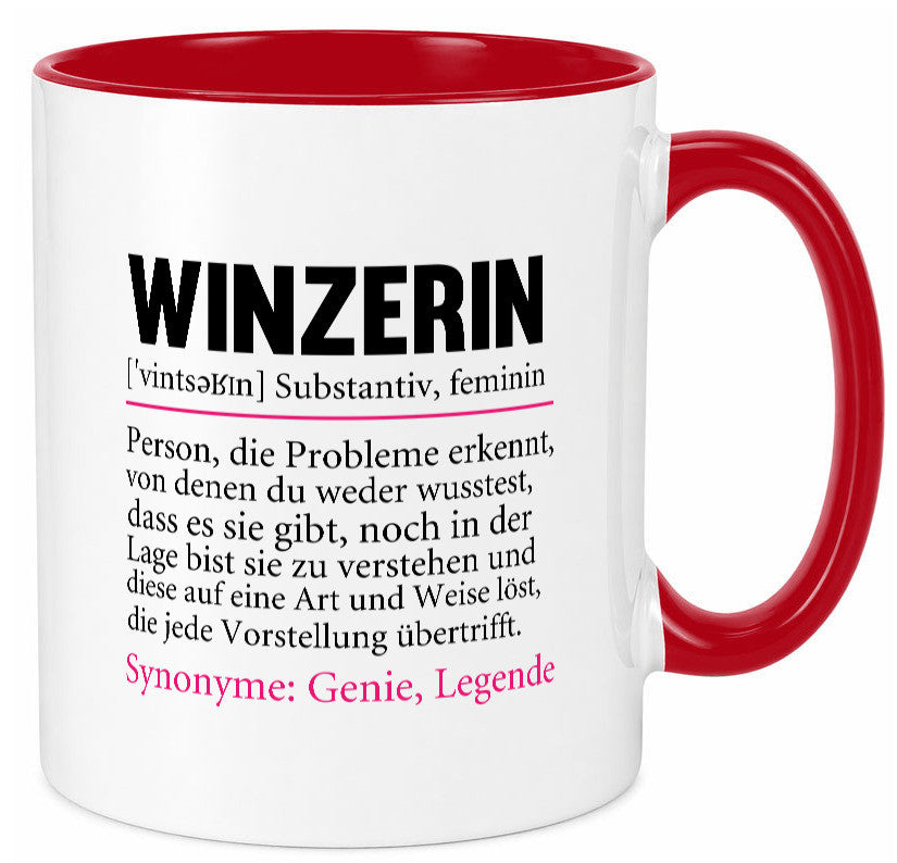 Winzerin | lustige Spruch Weinbauer Wein Beruf lustiger Geschenk Arbeit Tasse