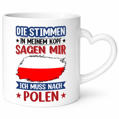 Polen | Urlaub Stimmen in meinem Kopf Traumland v2 Humor Geschenkidee Tasse