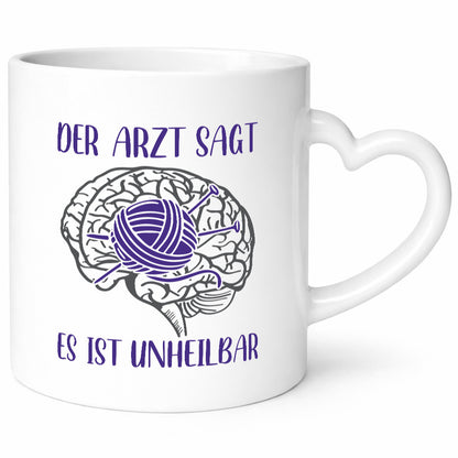 Arzt sagt, unheilbar | Gehirn Wolle Stricknadeln lustig Humor Geschenkidee