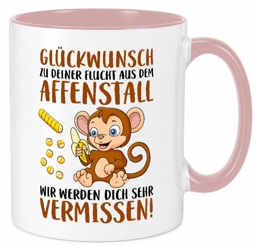 Glückwunsch zur Flucht | Affenstall Arbeitskollegen Geschenk Arbeit Kollegen Tasse