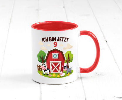 9. Geburtstag | 8 Jahre Bauernhof und Tiere Humor Geschenkidee Tasse