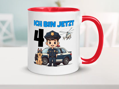 4. Geburtstag | 4 Jahre Polizei Kind Polizeiauto Humor Geschenkidee Tasse