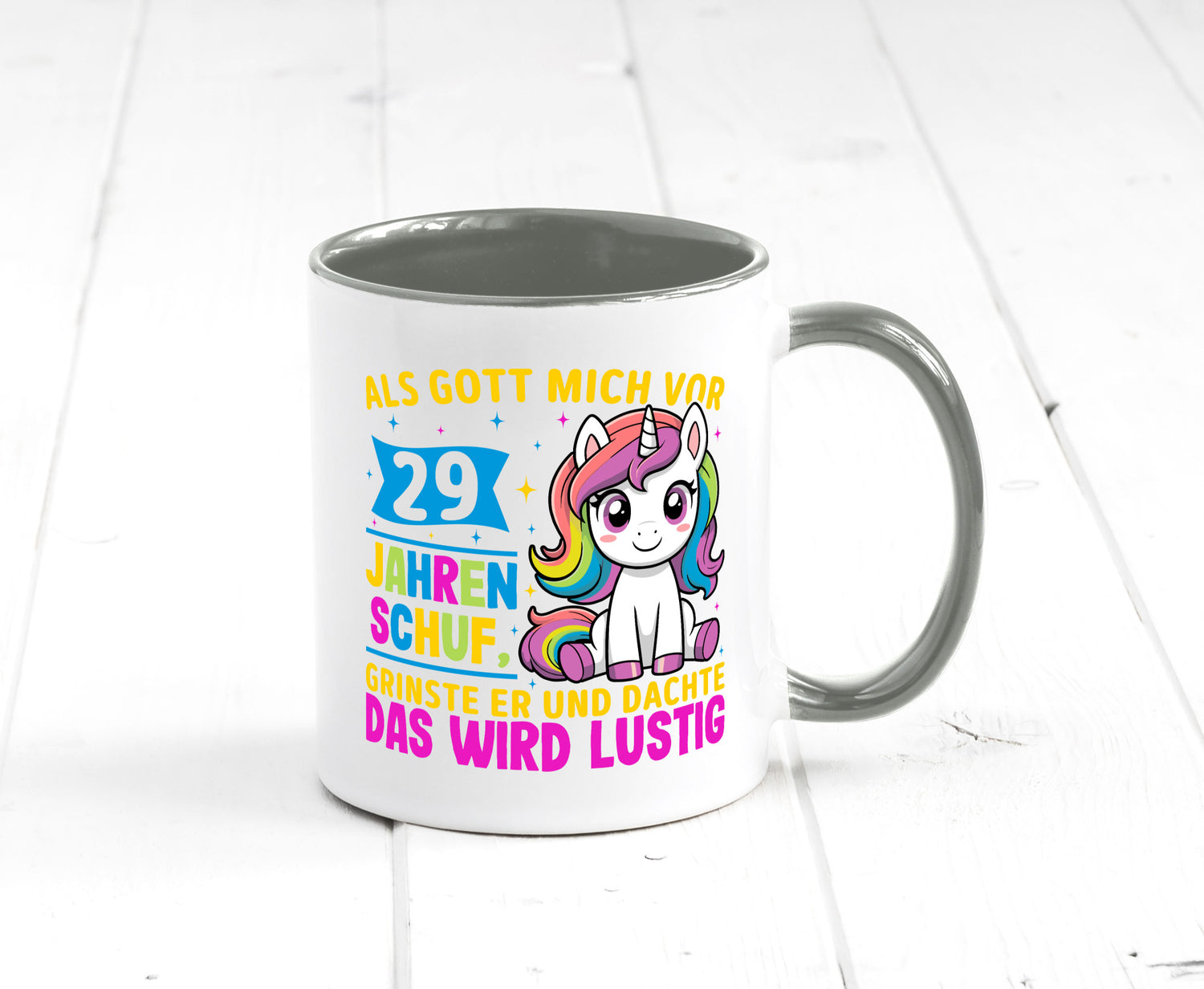29. Geburtstag | Als Gott mich schuf 40 Jahre v2 Humor Geschenkidee Tasse