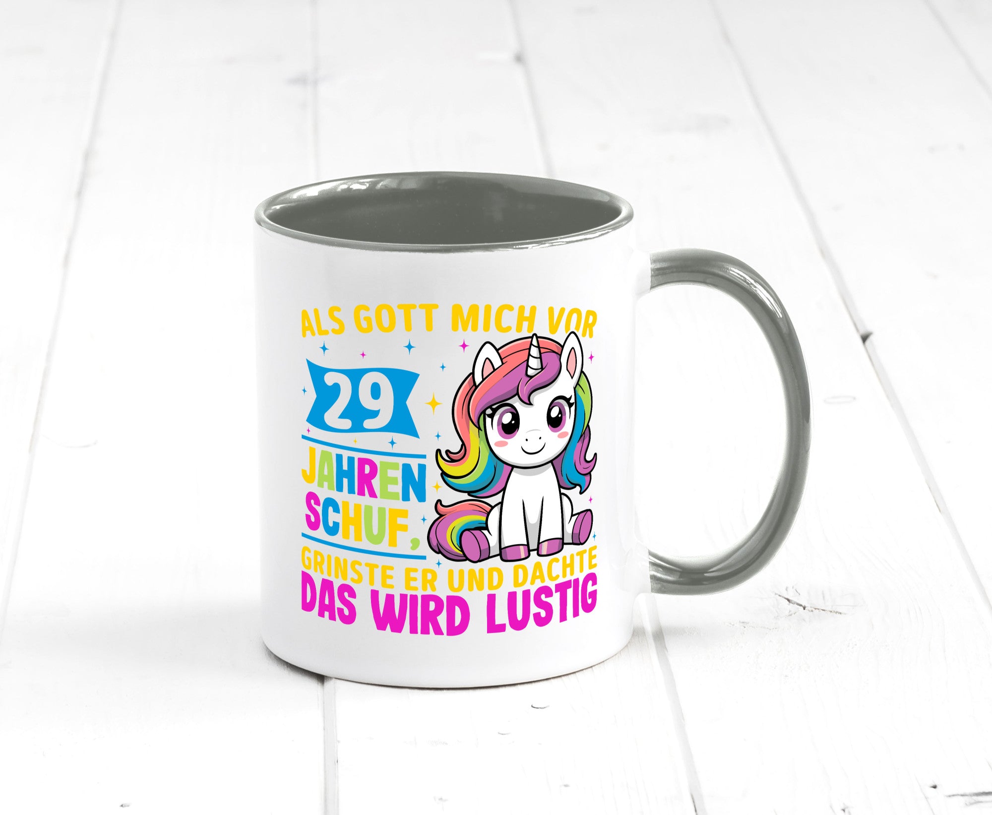 29. Geburtstag | Als Gott mich schuf 40 Jahre v2 Humor Geschenkidee Tasse