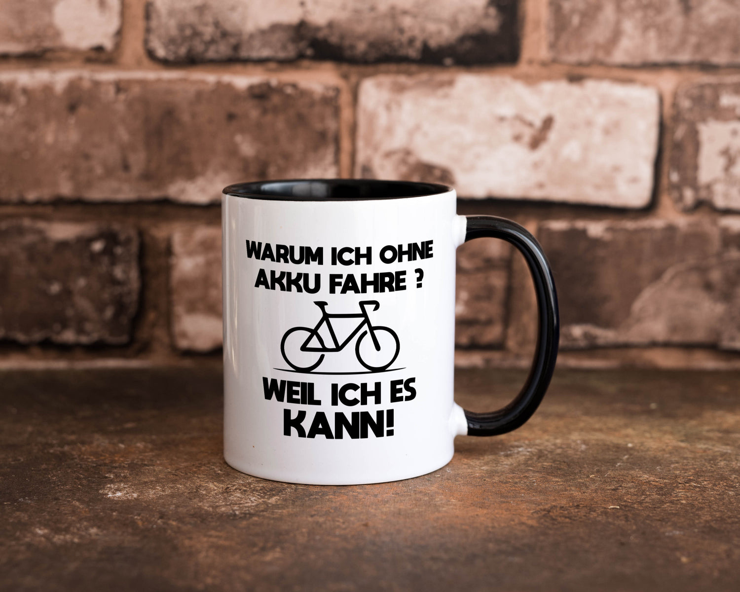 Warum ich ohne Akku fahre weil ichs kann | Radfahren Geschenk Humor
