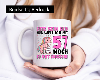 57. Geburtstag | 57 Jahre Mit noch so gut aussehen Humor Geschenkidee Tasse