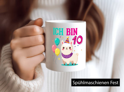 10. Geburtstag | 10 Jahre Lama Alpaka lustig Geschenkidee Geschenk Tasse