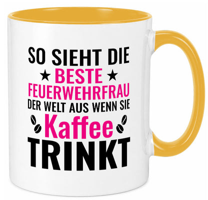 Kaffee trinkt: Feuerwehrfrau | Feuerwehr Geschenkidee Humor Tasse