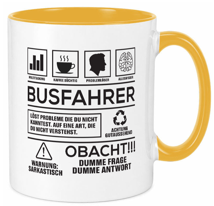 Achtung Probleme Busfahrer | Berufsfahrer Fahrer Geschenk Arbeit Kollegen Büro