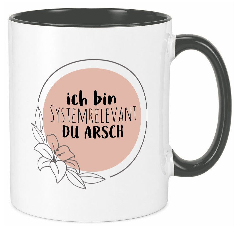 Ich bin Systemrelevant | Krankenschwester Hase mit Maske lustig Humor Tasse