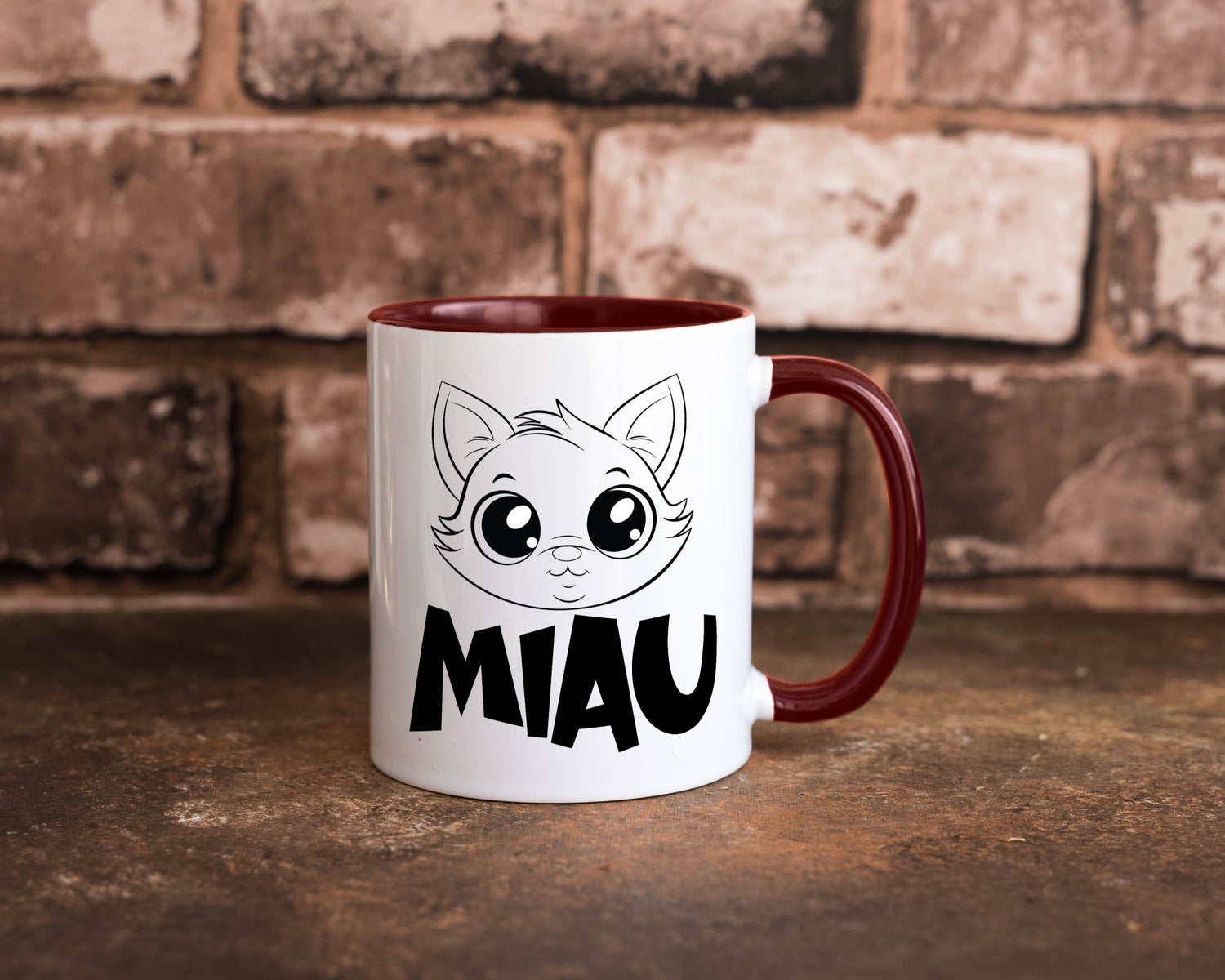 Miau | Katze Geschenkidee Tierliebhaber Humor Tasse