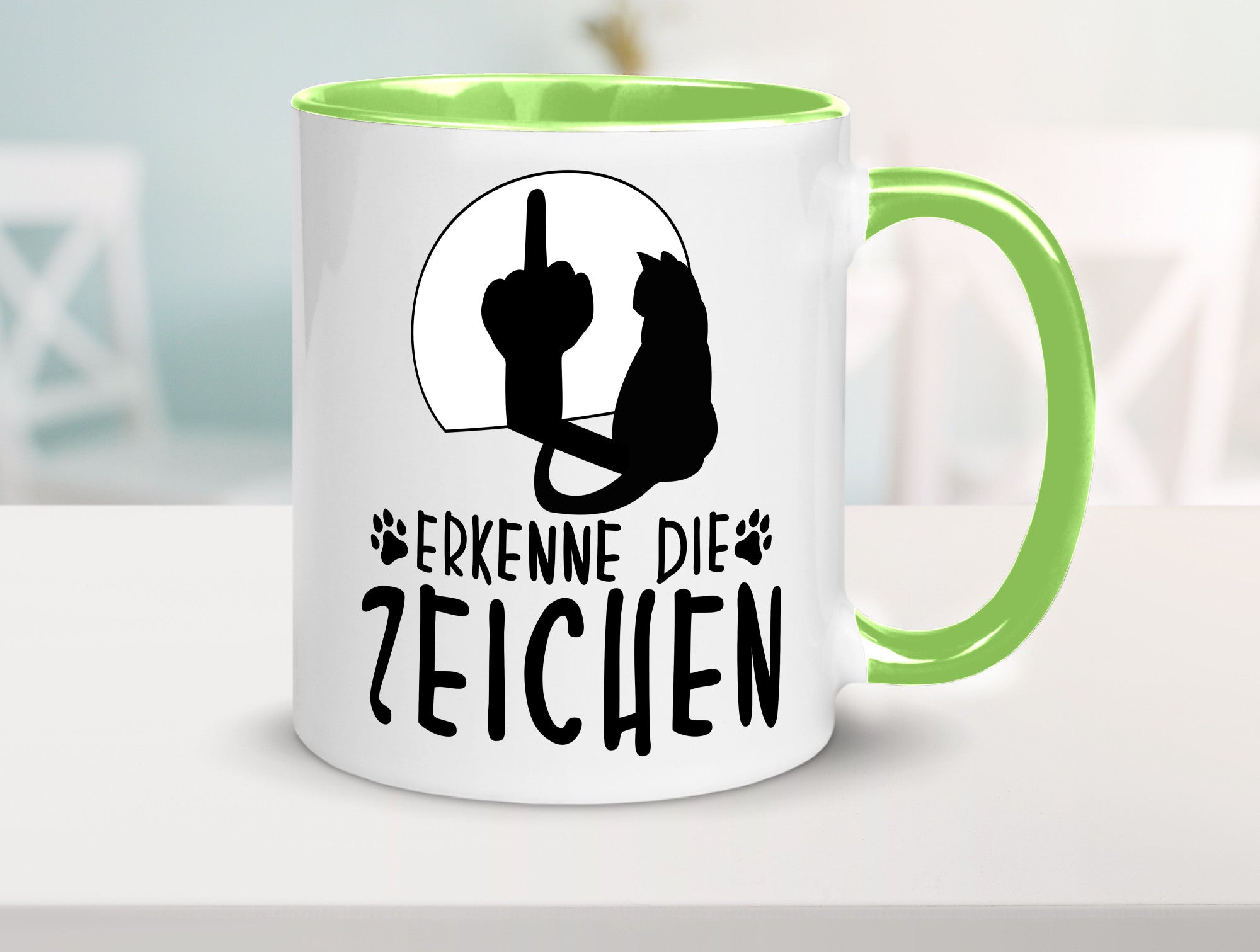 Erkenne die Zeichen | Katze Humor Tierliebhaber Geschenkidee Tasse