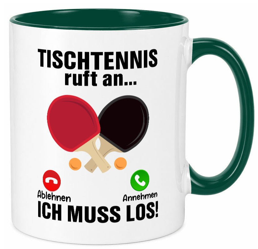 Tischtennis ruft an | Tennis spielen v2 Humor Geschenkidee Tasse