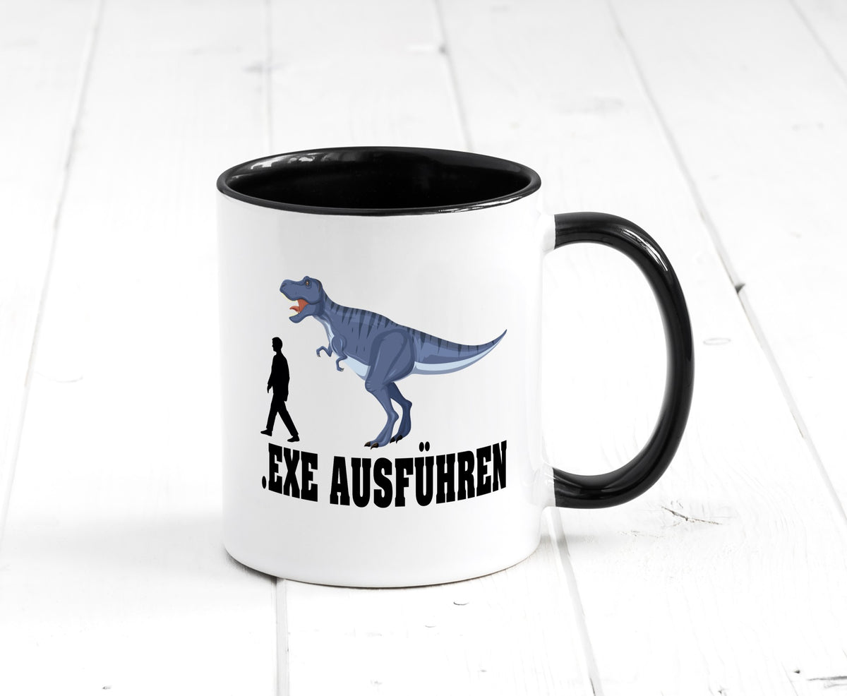 Exe Ausführen | Dinosaurier lustiger Spruch Geschenk Humor Geschenkidee Tasse