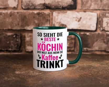 Kaffee trinkt: Köchin | Chefköchin Chefkoch Humor Arbeit Kollegen Büro