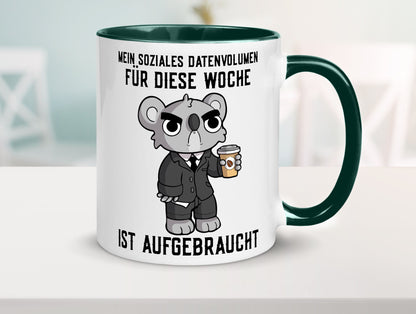 Soziales Datenvolumen | wütender Bär Einzelgänger Nerd Geschenkidee Humor Tasse