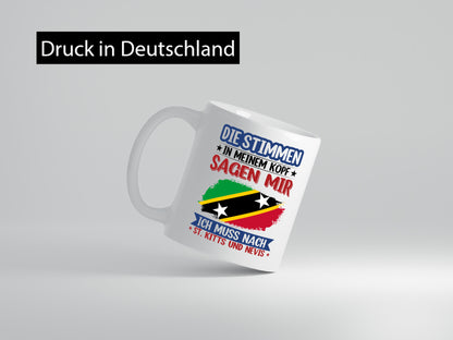 St. Kitts und Nevis | Urlaub Stimmen in meinem Kopf v2 Geschenkidee Humor Tasse