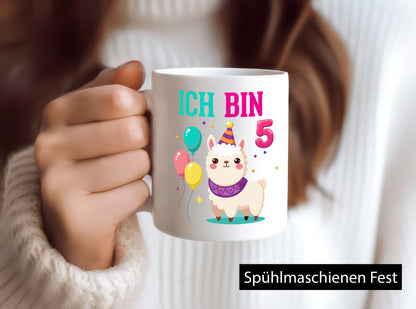 5. Geburtstag | 5 Jahre Lama Alpaka lustig Geschenkidee Geschenk Tasse