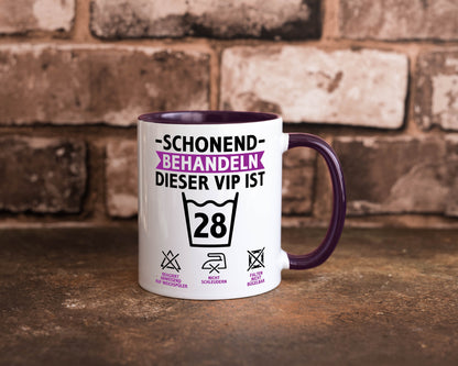 28 Geburtstag | schonend behandeln Jahre Humor Geschenkidee Tasse