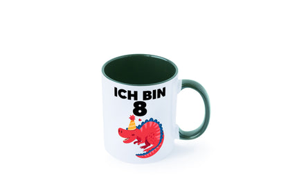 8. Geburtstag | Dino Dinosaurier 8 Jahre lustig Geschenkidee Geschenk Tasse