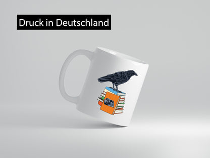 Rabe Motiv | Bücherwurm Tasse Bücher lesen lustig Humor Geschenkidee Geschenk
