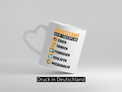 Rentner Tagesplan | Ruhestand Rente lustig Jubiläum Geschenk Tasse