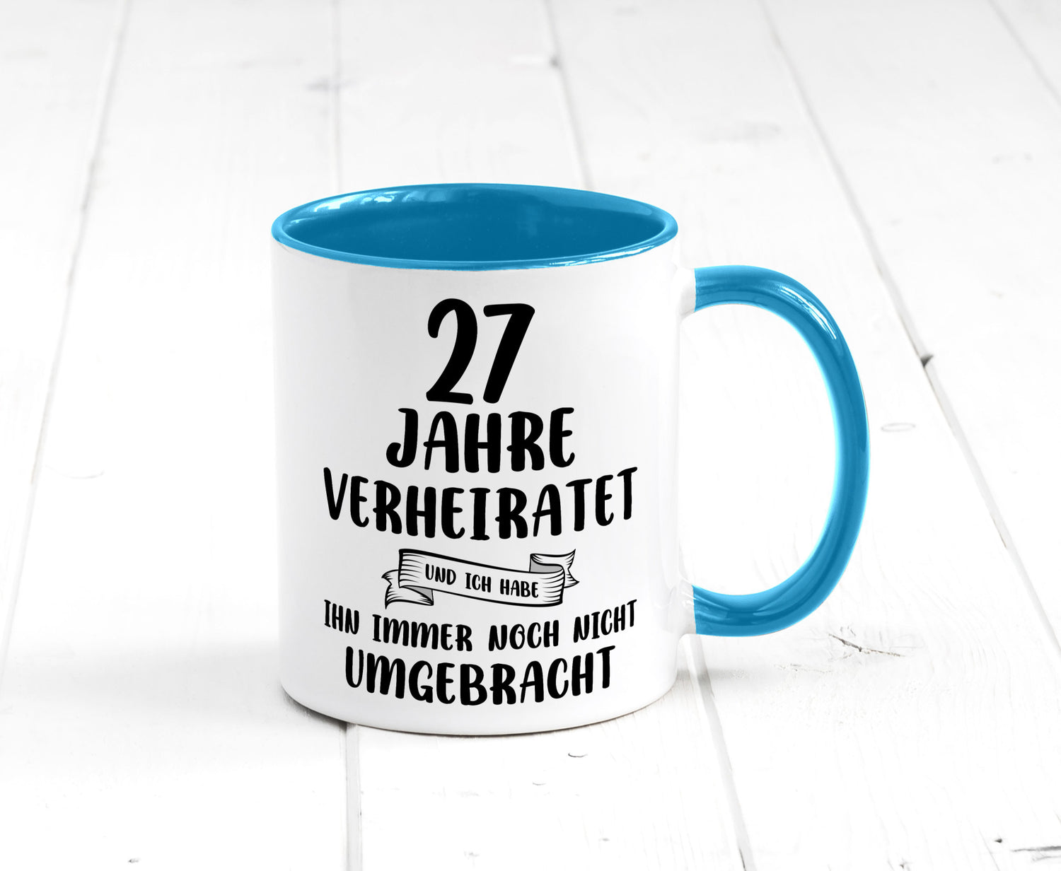 27 Jahre Verheiratet, immer noch am Leben! Geschenkidee Humor Tasse