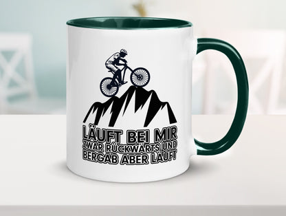 Läuft bei mir | Pechvogel Tasse Radfahrer Statement Humor Geschenkidee