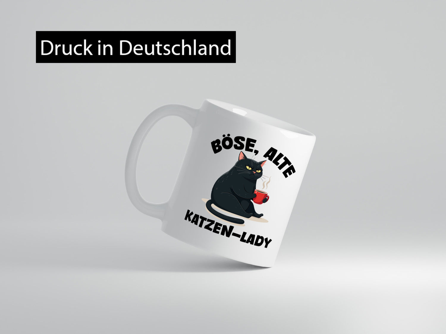 Böse alte Katzen Lady | Schwarze Katze lustiger Spruch Geschenk Tierliebhaber