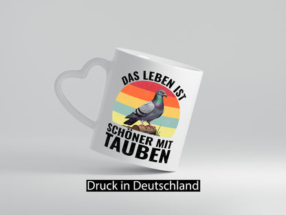 Das leben ist schöner mit Tauben | Taubenzüchter Humor Geschenkidee Tasse