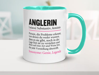 Anglerin | Spruch Angeln Fischerin Beruf Humor Arbeit Kollegen Büro