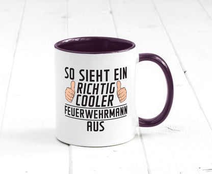 Richtig Cooler Feuerwehrmann | Feuerwehr Geschenkidee Humor Tasse