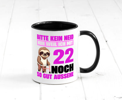 22. Geburtstag | Bitte kein neid Faultier 22 Jahre lustig Geschenkidee Geschenk