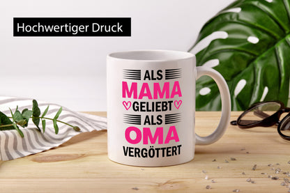 Als oma Vergöttert | Muttertag mama Großmutter Humor Familie Geschenkidee Tasse