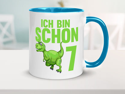 7. Geburtstag | 7 Jahre Dino Dinosaurier Humor Geschenkidee Tasse