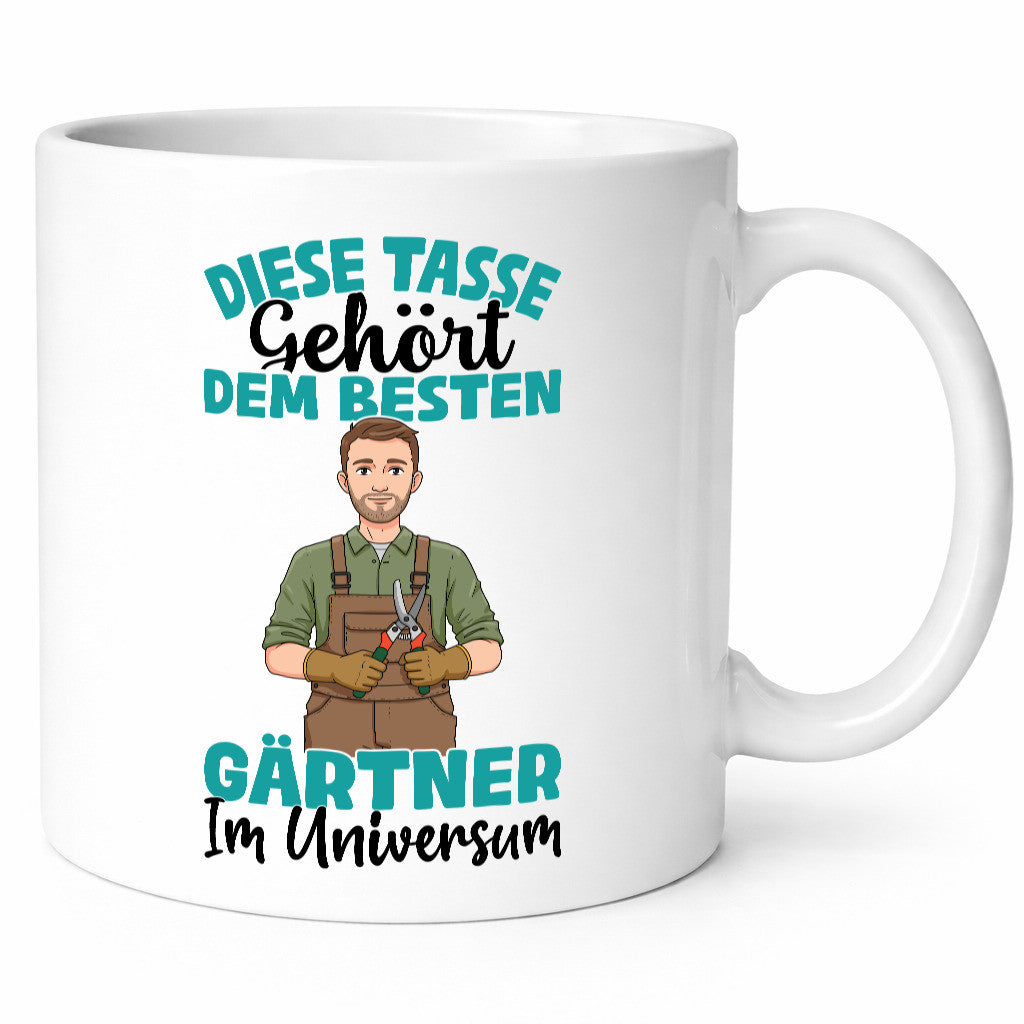Im Universum: Gärtner | Gartenbau Geschenkidee Humor Tasse