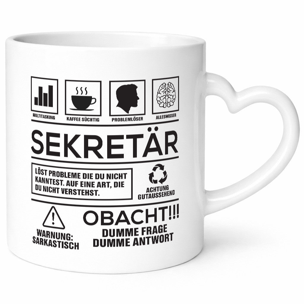 Achtung Probleme Sekretär | Büro Geschenkidee Arbeit Kollegen Humor Tasse