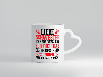Beste Schwester lustiger Spruch Geschenk Humor Geschenkidee Tasse