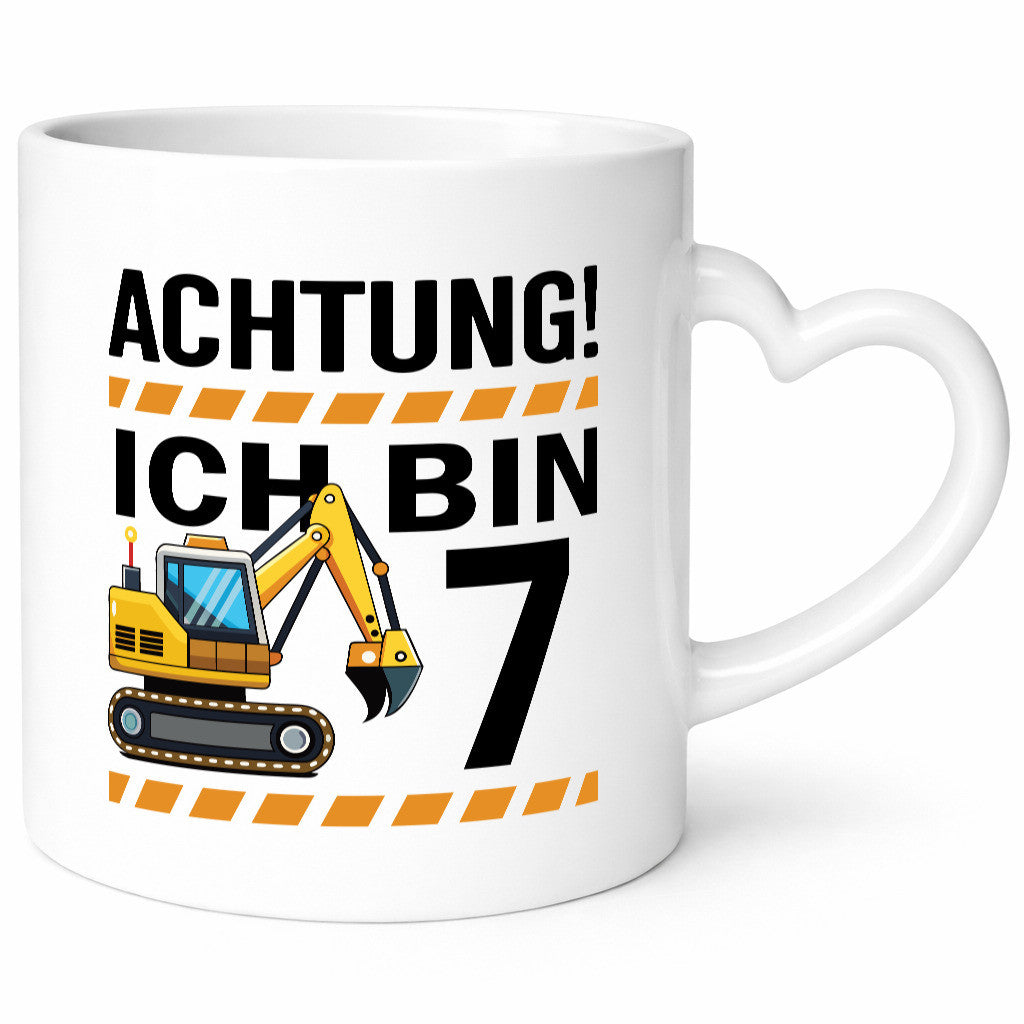 7 Geburtstag Ich bin | Bagger Junge lustiger Spruch Geschenk Geschenkidee Tasse