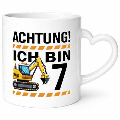 7 Geburtstag Ich bin | Bagger Junge lustiger Spruch Geschenk Geschenkidee Tasse
