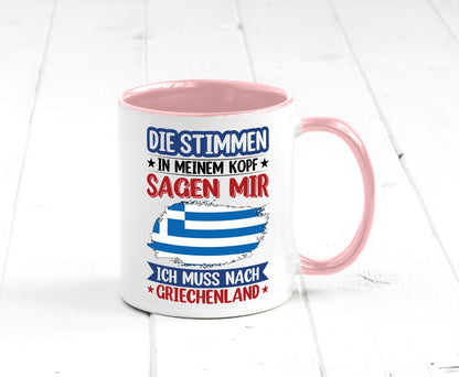 Griechenland | Urlaub Stimmen in meinem Kopf Traumland Humor Geschenkidee Tasse