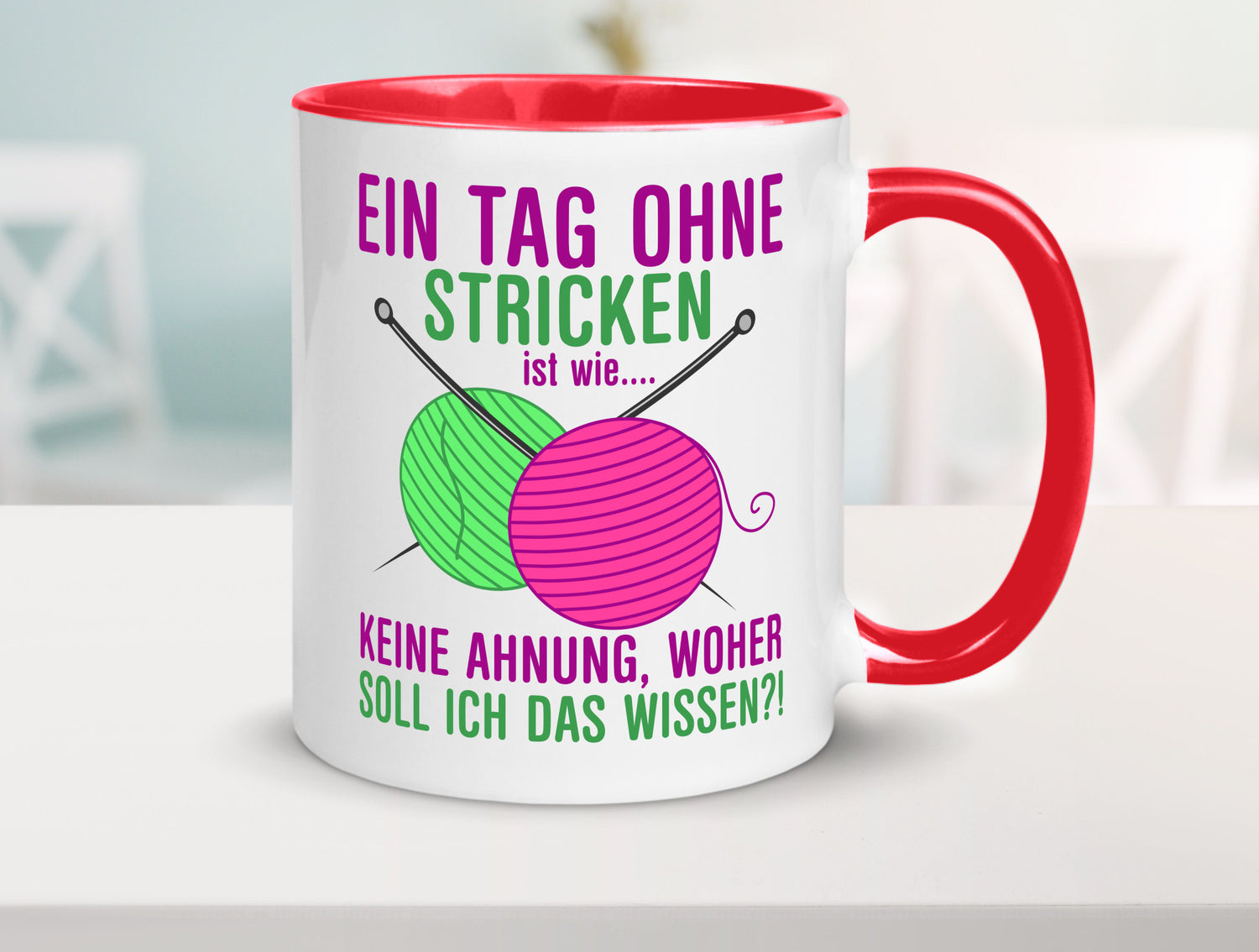 Ein Tag ohne Stricken | Strickzubehör Hobbystrickerin Geschenk Humor