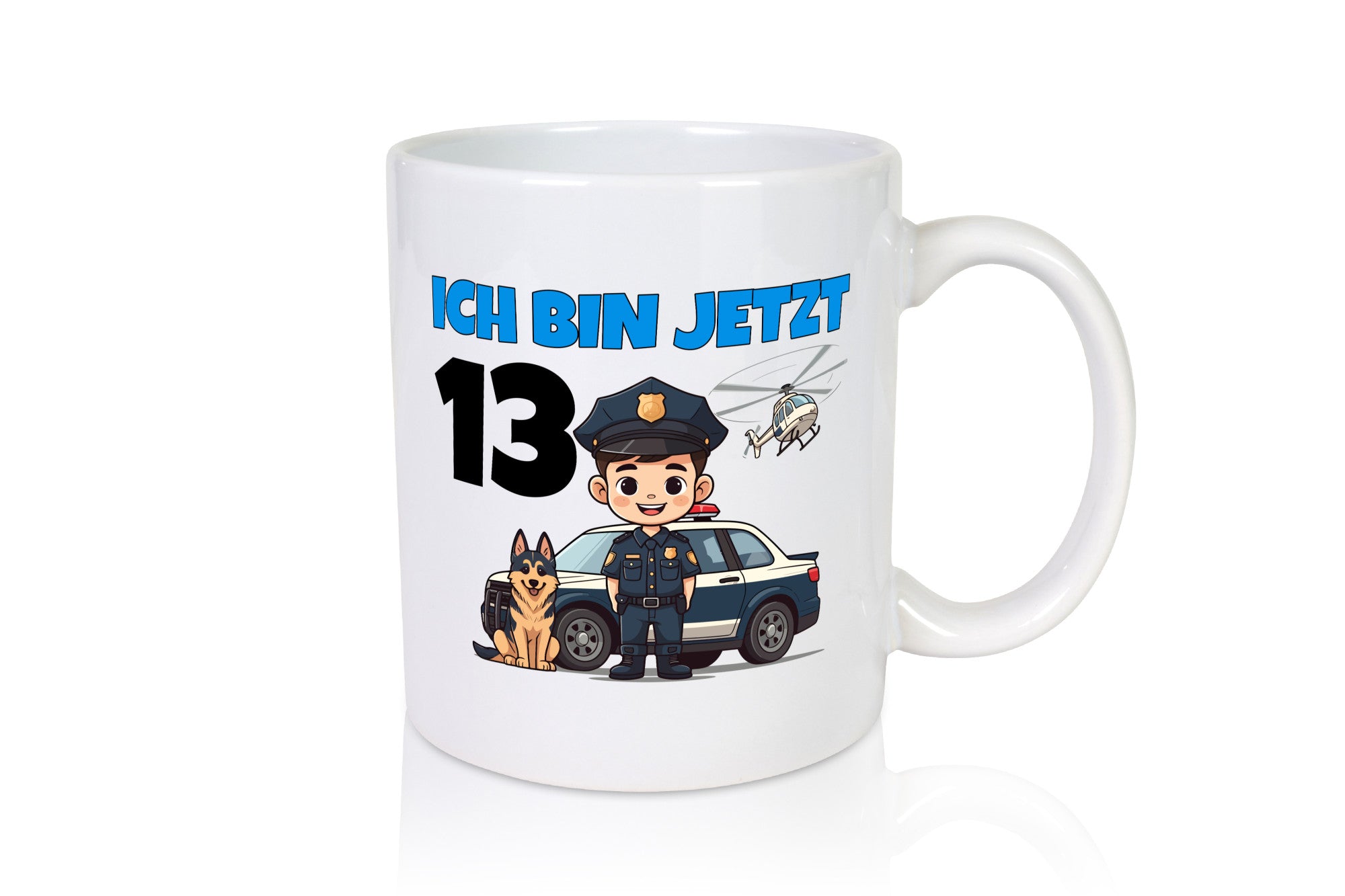 13. Geburtstag | 13 Jahre Polizei Kind Polizeiauto Humor Geschenkidee Tasse