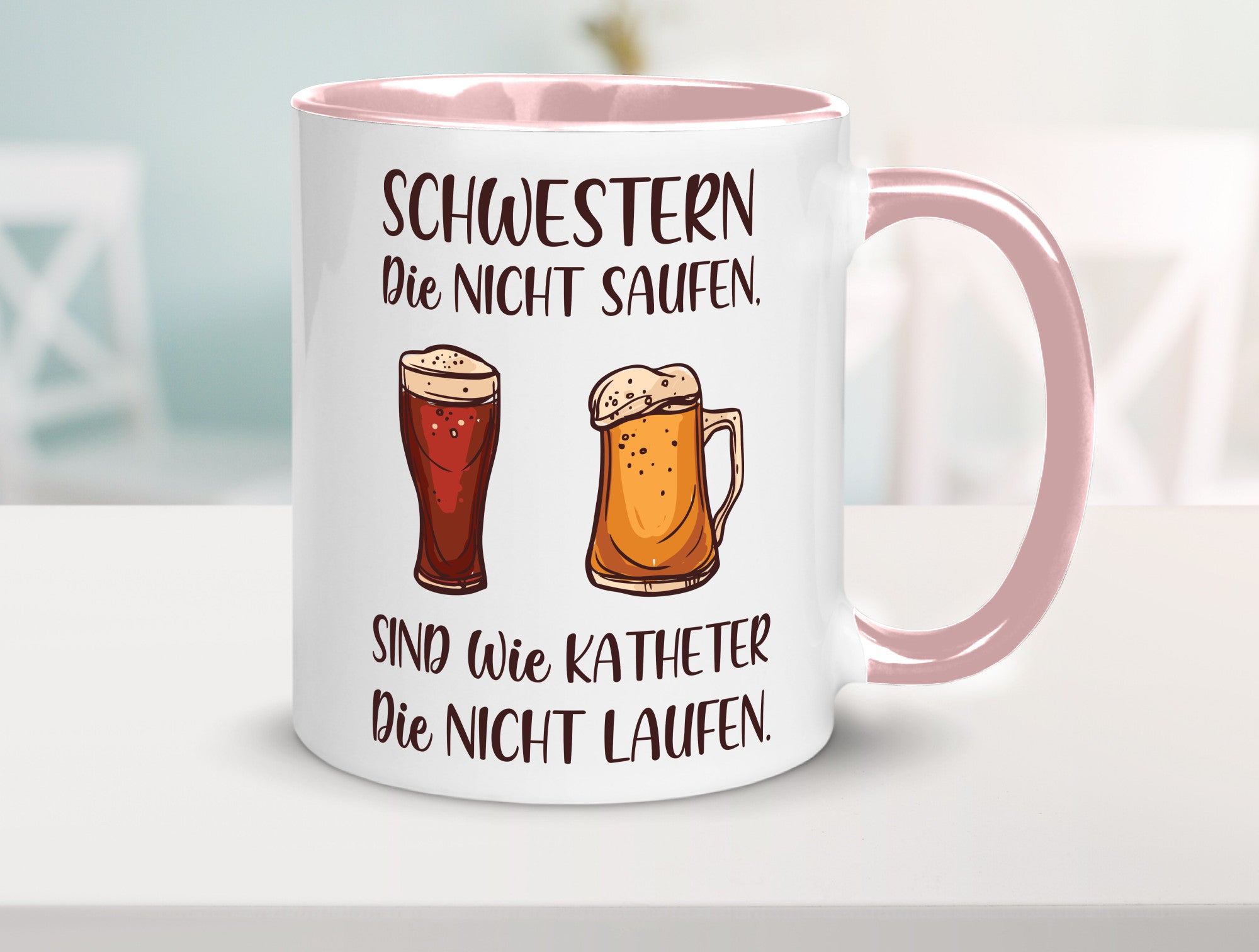 Schwestern die nicht saufen, Katheder laufen | Gläser lustiger Spruch Geschenk