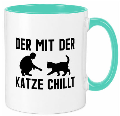 Mit der Katze | Chillen Katzenliebhaber Tierfreund lustiger Spruch Geschenk