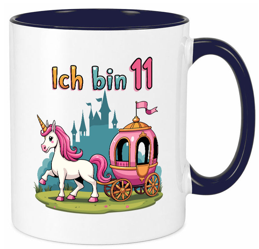 11. Geburtstag | Prinzessin in Kutsche Einhorn lustig Geschenkidee Geschenk Tasse