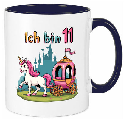 11. Geburtstag | Prinzessin in Kutsche Einhorn lustig Geschenkidee Geschenk Tasse