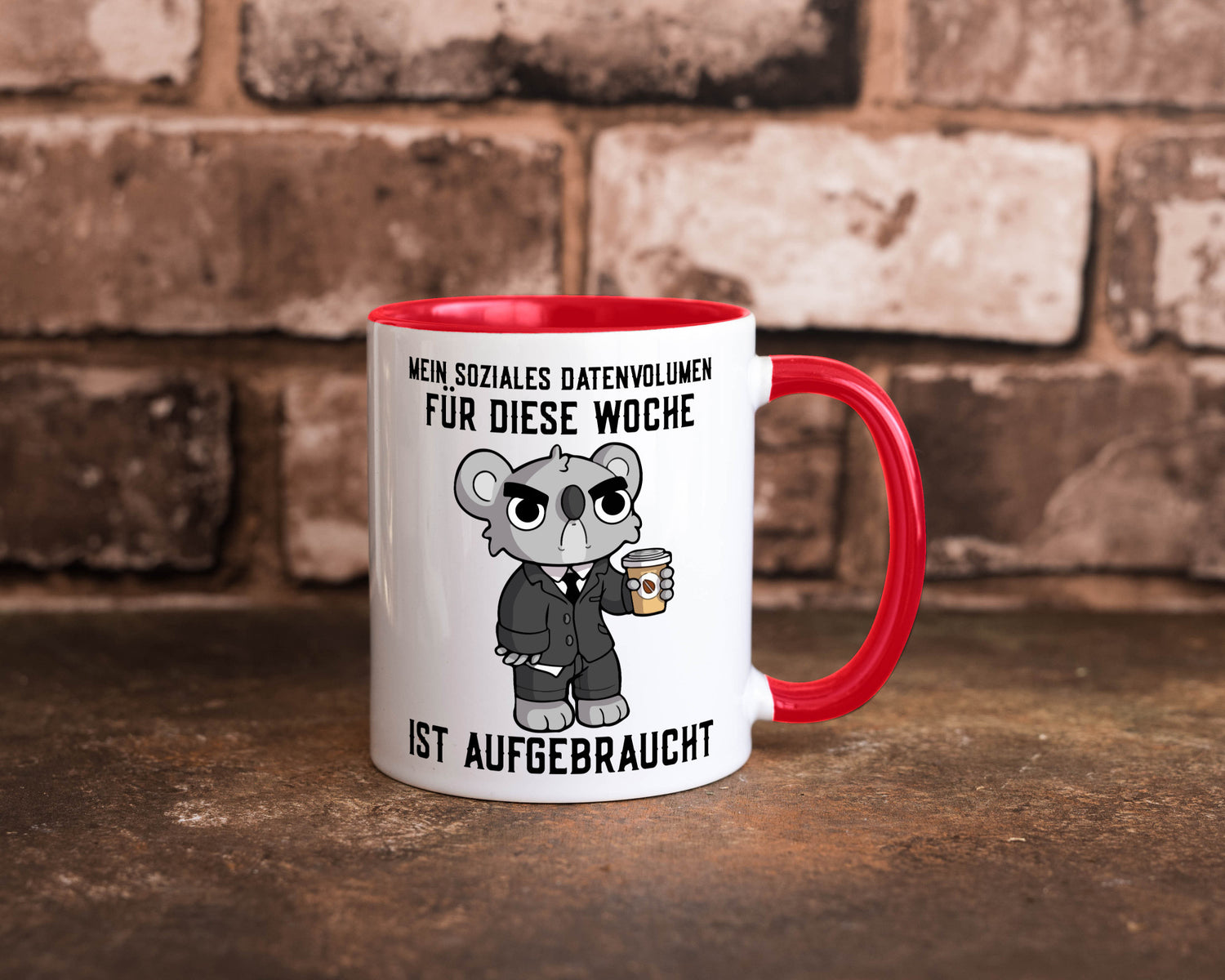 Soziales Datenvolumen | wütender Bär Einzelgänger Nerd Geschenkidee Humor Tasse